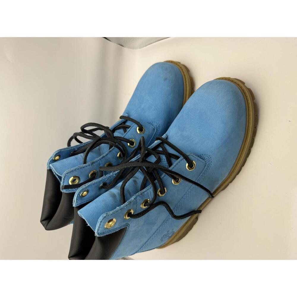 Timberland Classic 6-Inch Premium Waterproof Boots Blue Suede Boys 5.5 - Picture 4 of 14